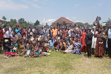 Pastors and ministers with books and Bibles received during a conference in Tororo district.