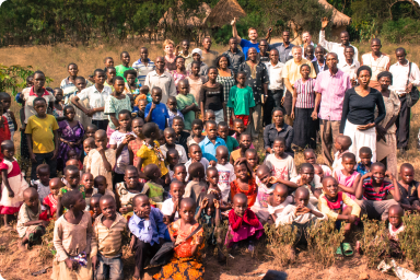TUPS team with children in Karamoja
